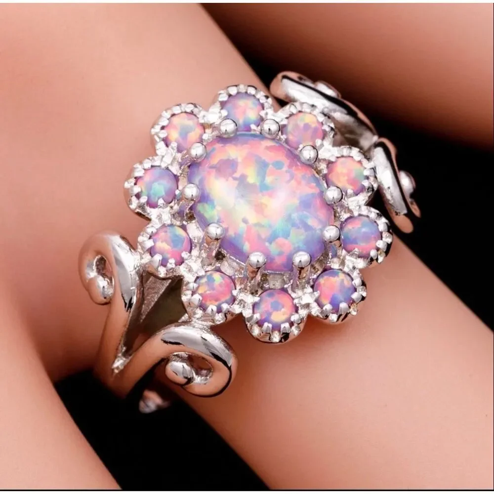 Purple Fire Opal Ring